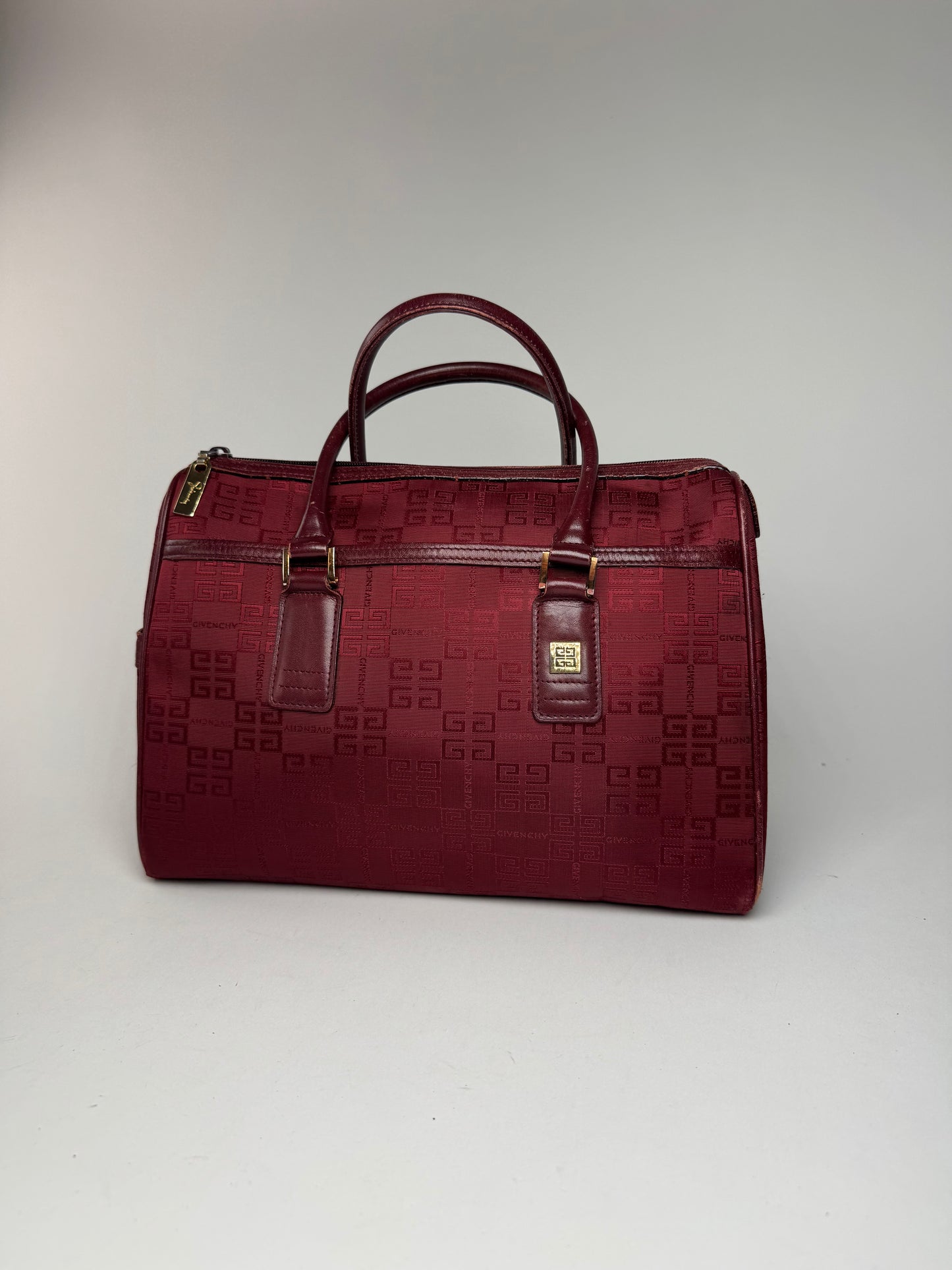Sac vintage Givenchy Mini Boston bordeaux