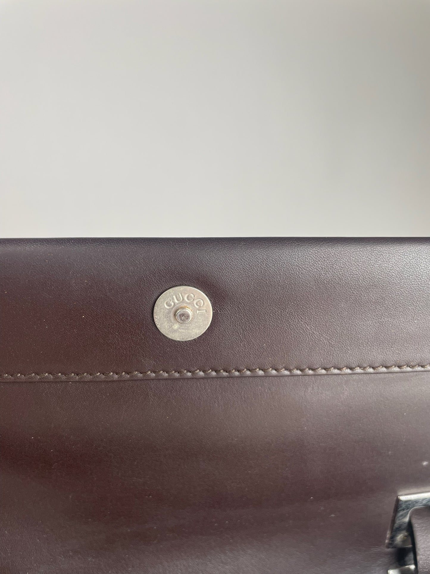 Vintage Gucci Leather Bag dark brown