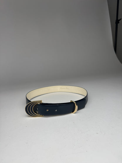 Vintage Dior Leather Belt Black