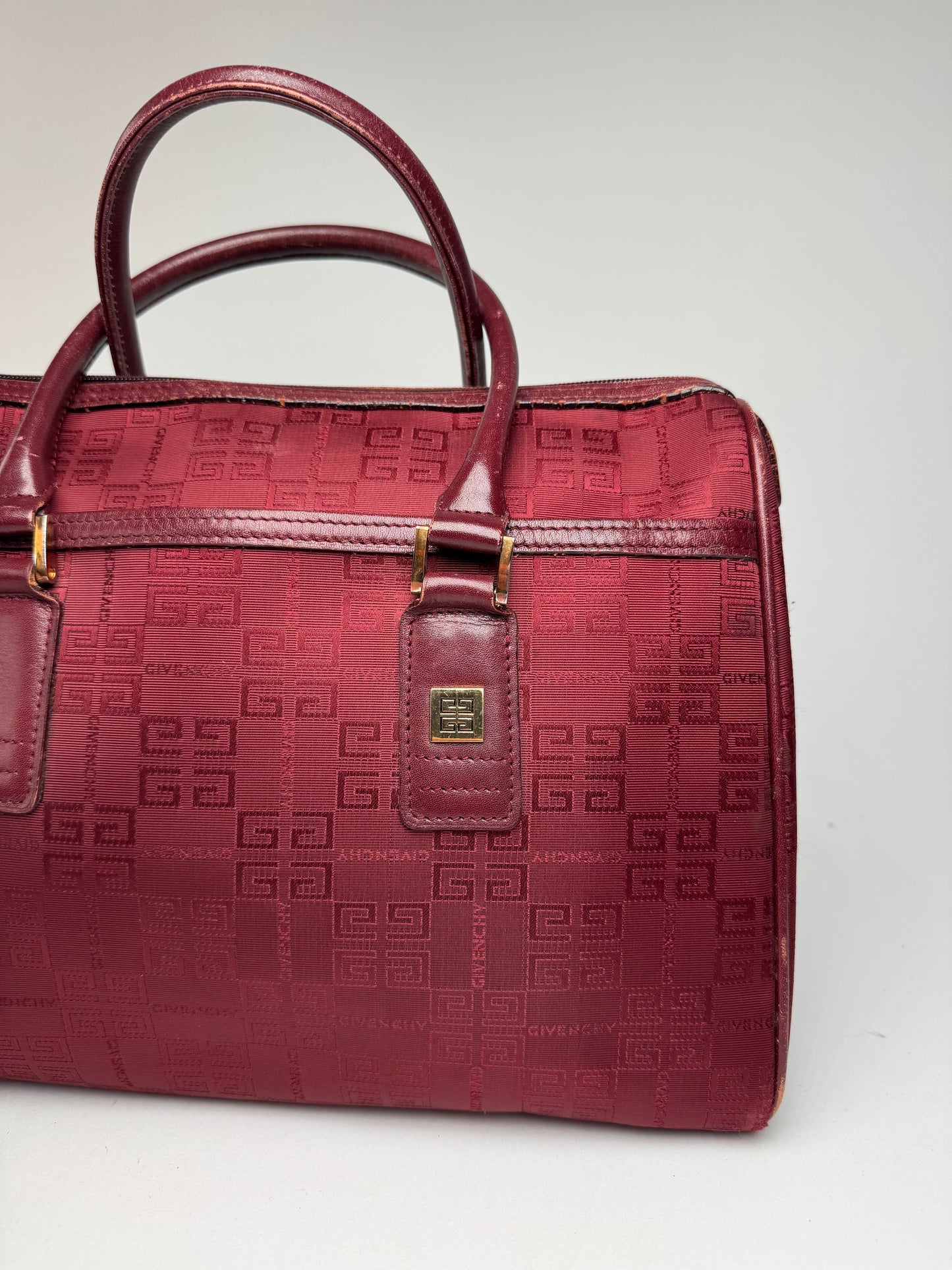 Sac vintage Givenchy Mini Boston bordeaux