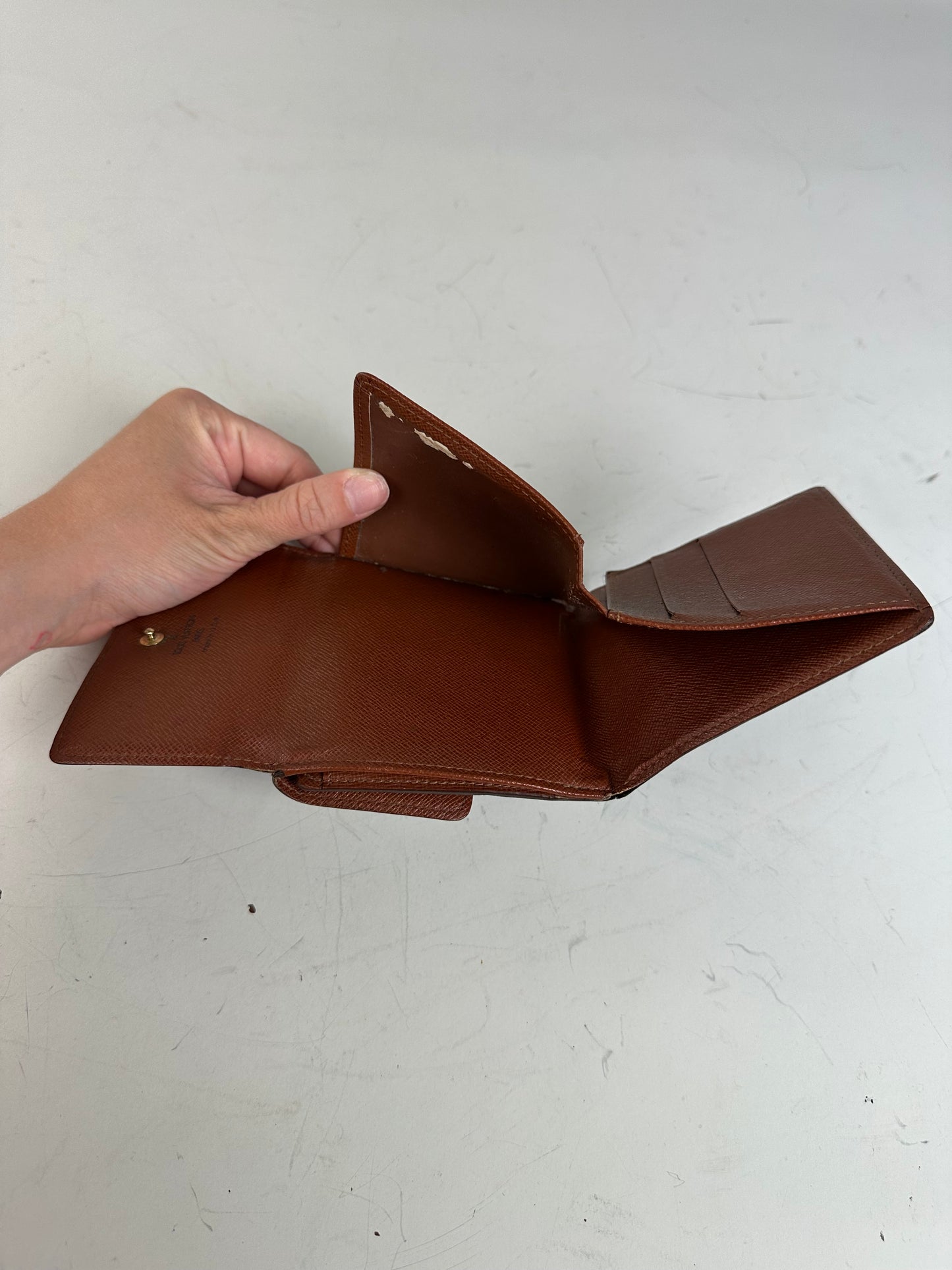 Vintage Louis Vuitton Monogram Canvas Wallet Brown Gold