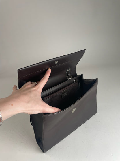 Vintage Gucci Leather Bag dark brown