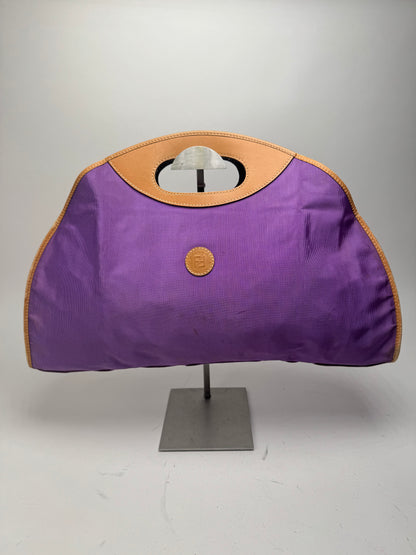 Vintage Fendi Roma Canvas Leather Tote Bag