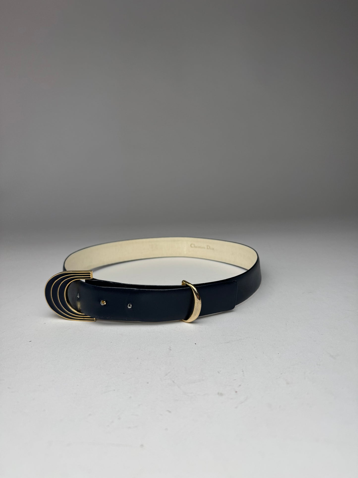 Vintage Dior Leather Belt Black