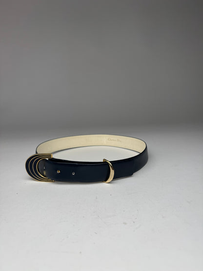 Vintage Dior Leather Belt Black