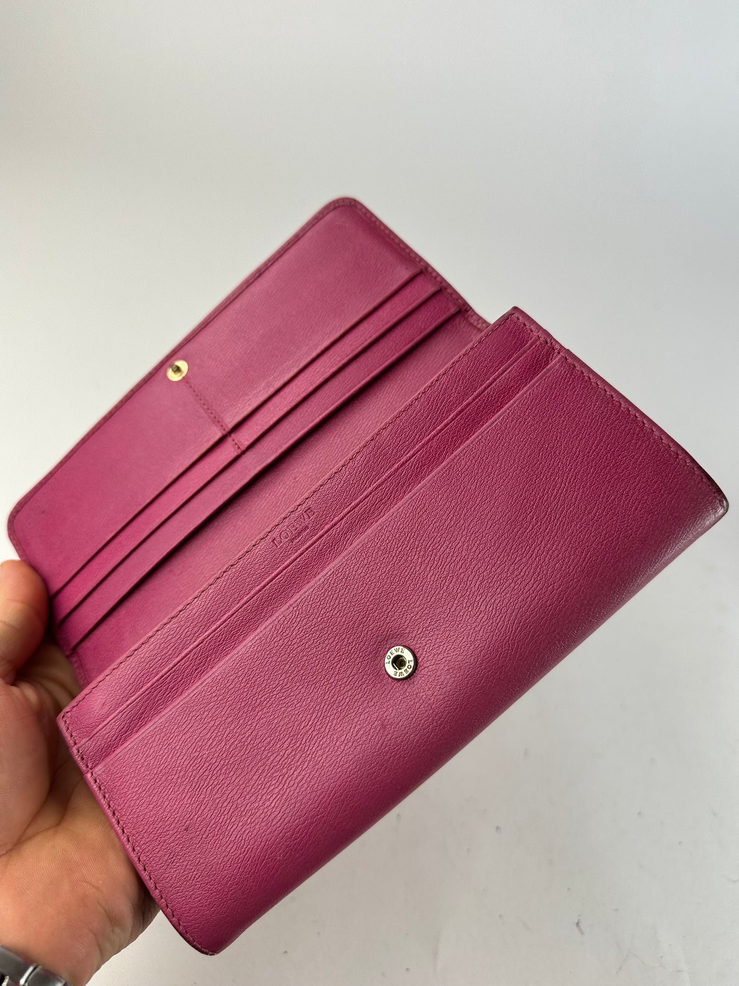 Vintage Loewe Madrid Leather Long Wallet Purple