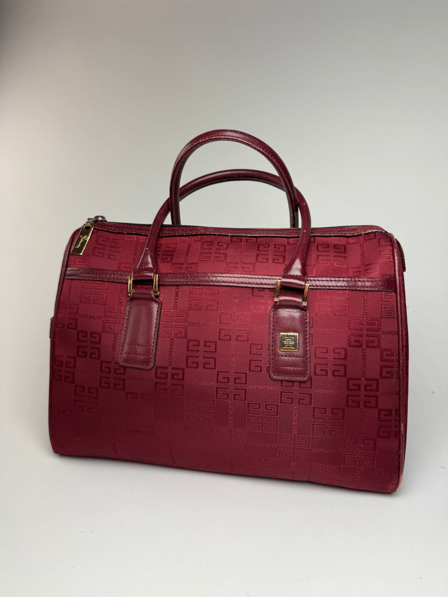 Sac vintage Givenchy Mini Boston bordeaux