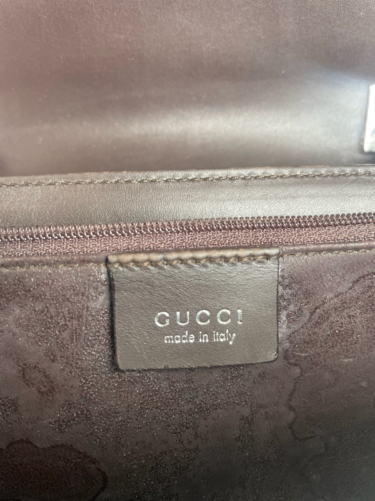 Vintage Gucci Leather Bag dark brown