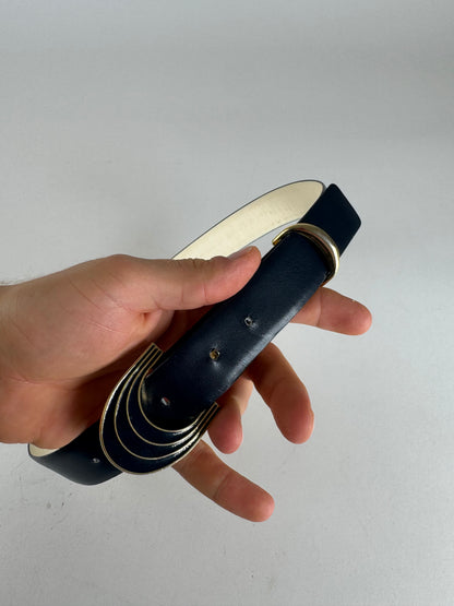 Vintage Dior Leather Belt Black