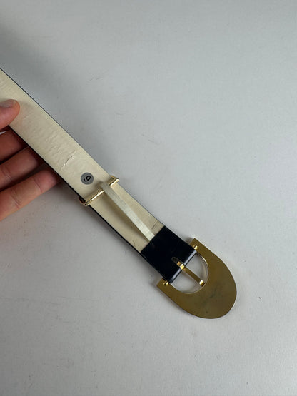 Vintage Dior Leather Belt Black