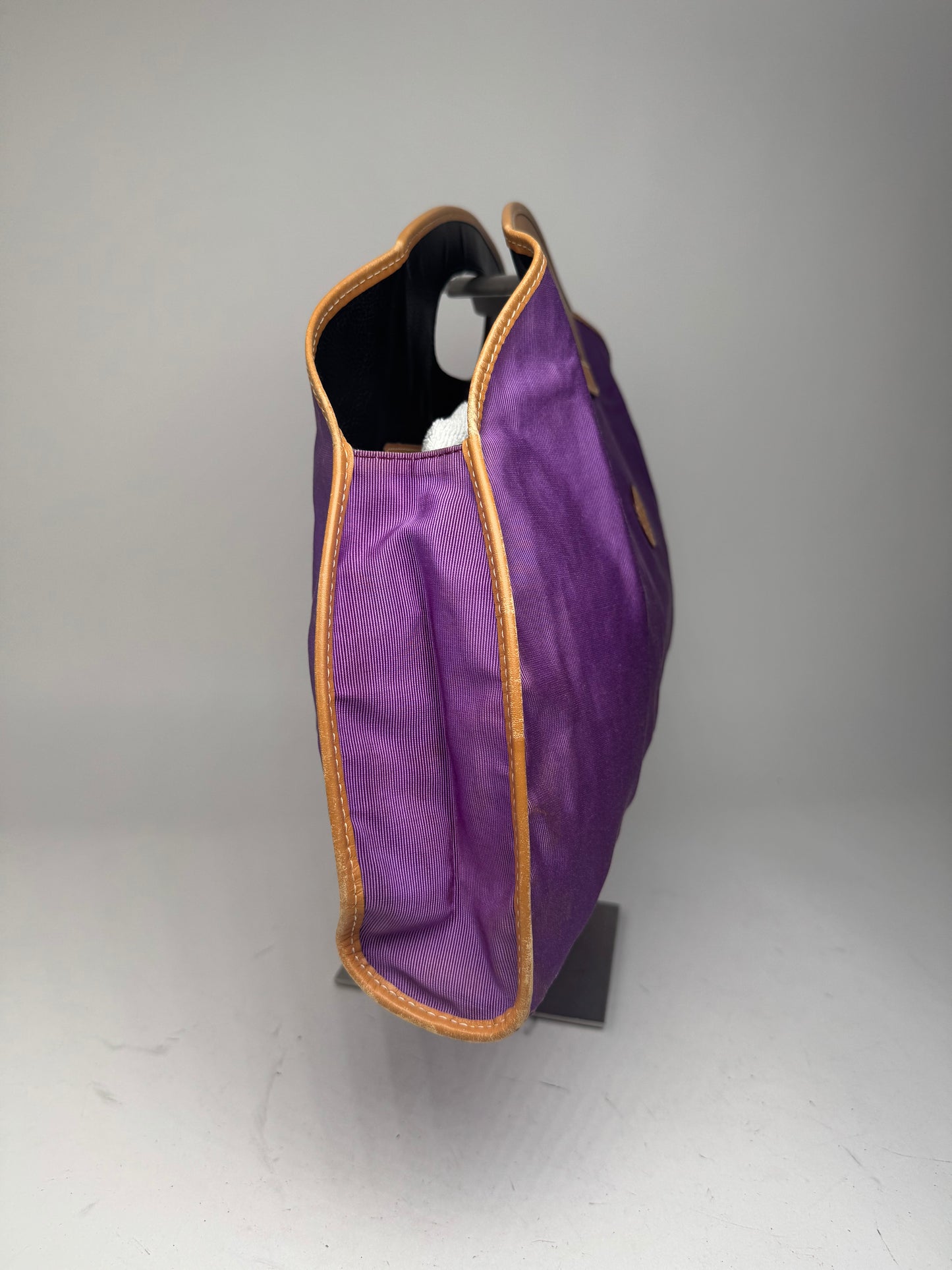 Vintage Fendi Roma Canvas Leather Tote Bag