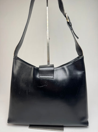Vintage Salvatore Ferragamo Wanda Leather Handbag Black