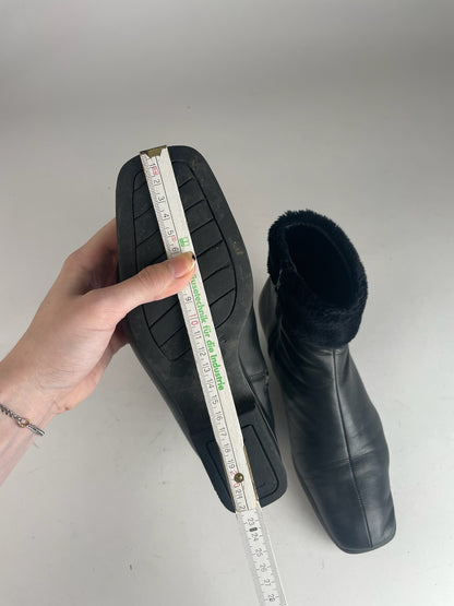 Vintage Yves Saint Laurent Leather Boots black