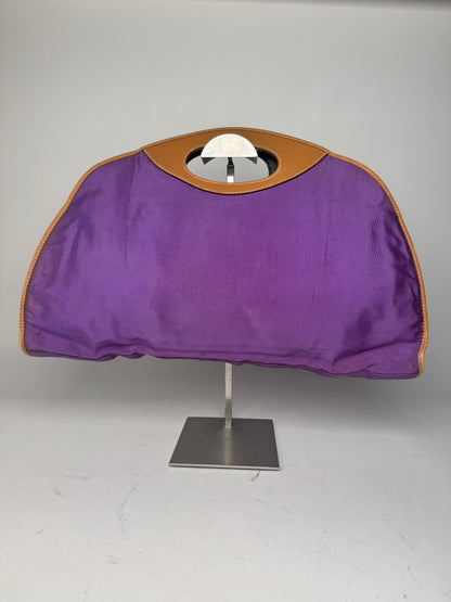 Vintage Fendi Roma Canvas Leather Tote Bag