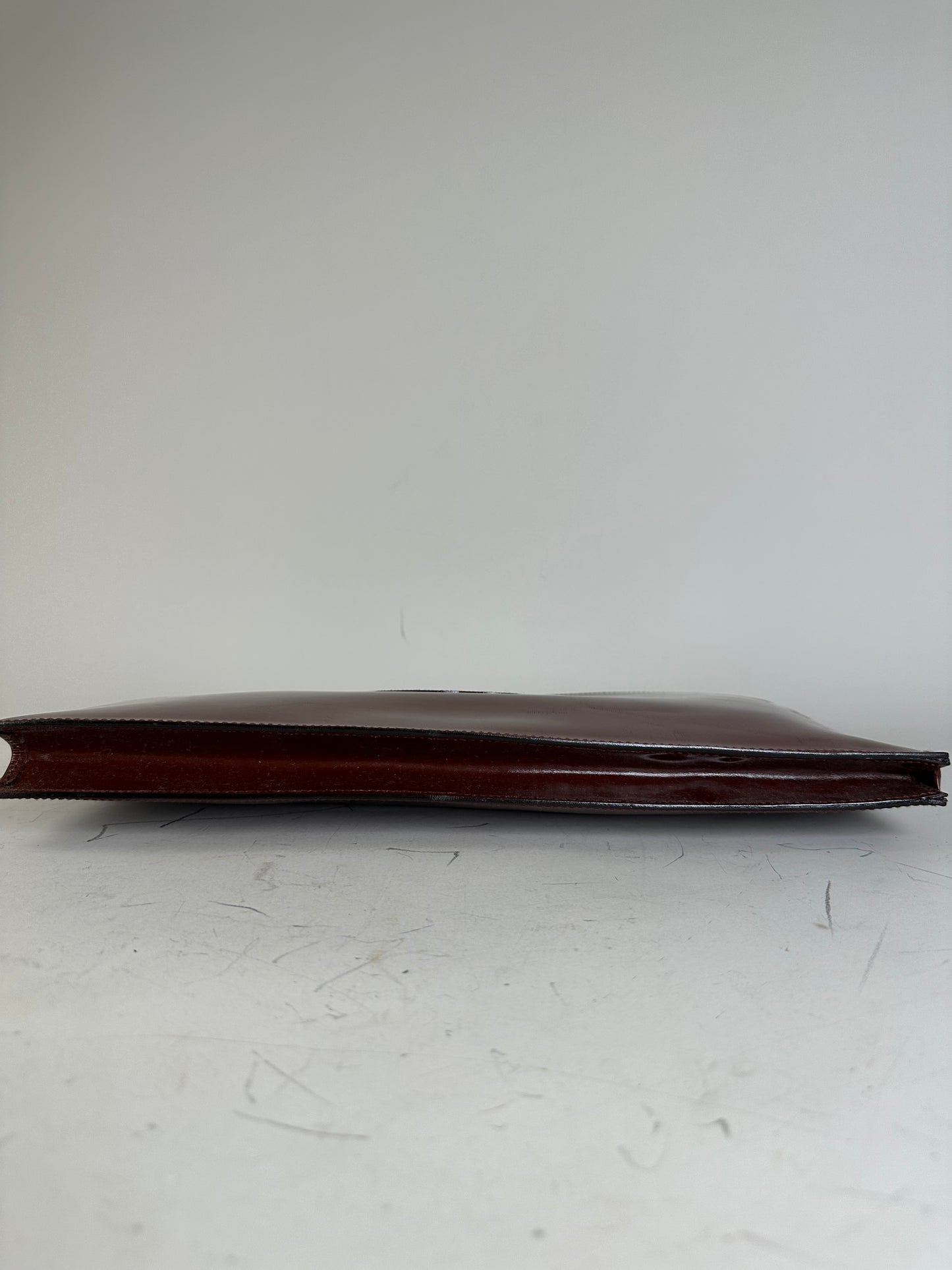 Vintage Gucci Smooth Leather Pouch Burgundy Gold