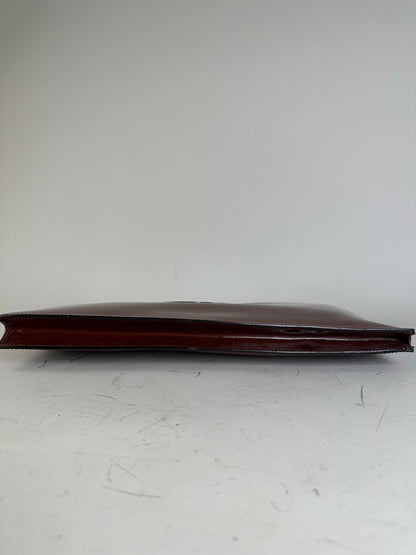 Vintage Gucci Smooth Leather Pouch Burgundy Gold