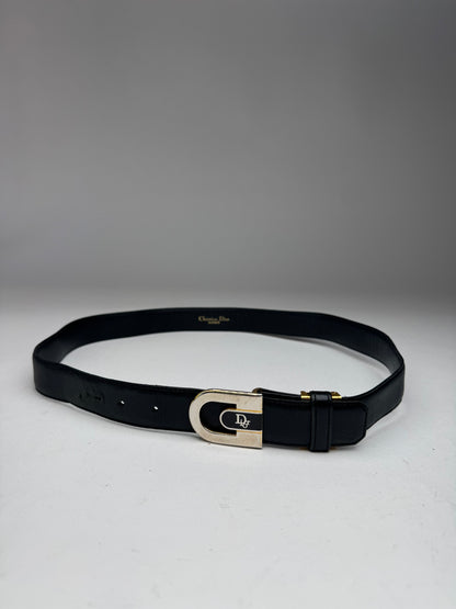 Vintage Dior Leather Belt Black