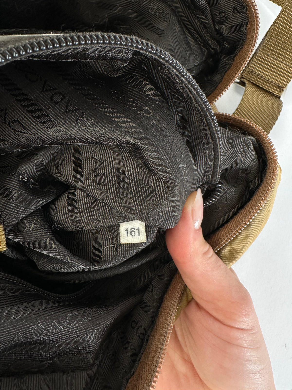 Vintage Prada Tessuto Nylon Flap Crossbody Bag Late 1990s Olive