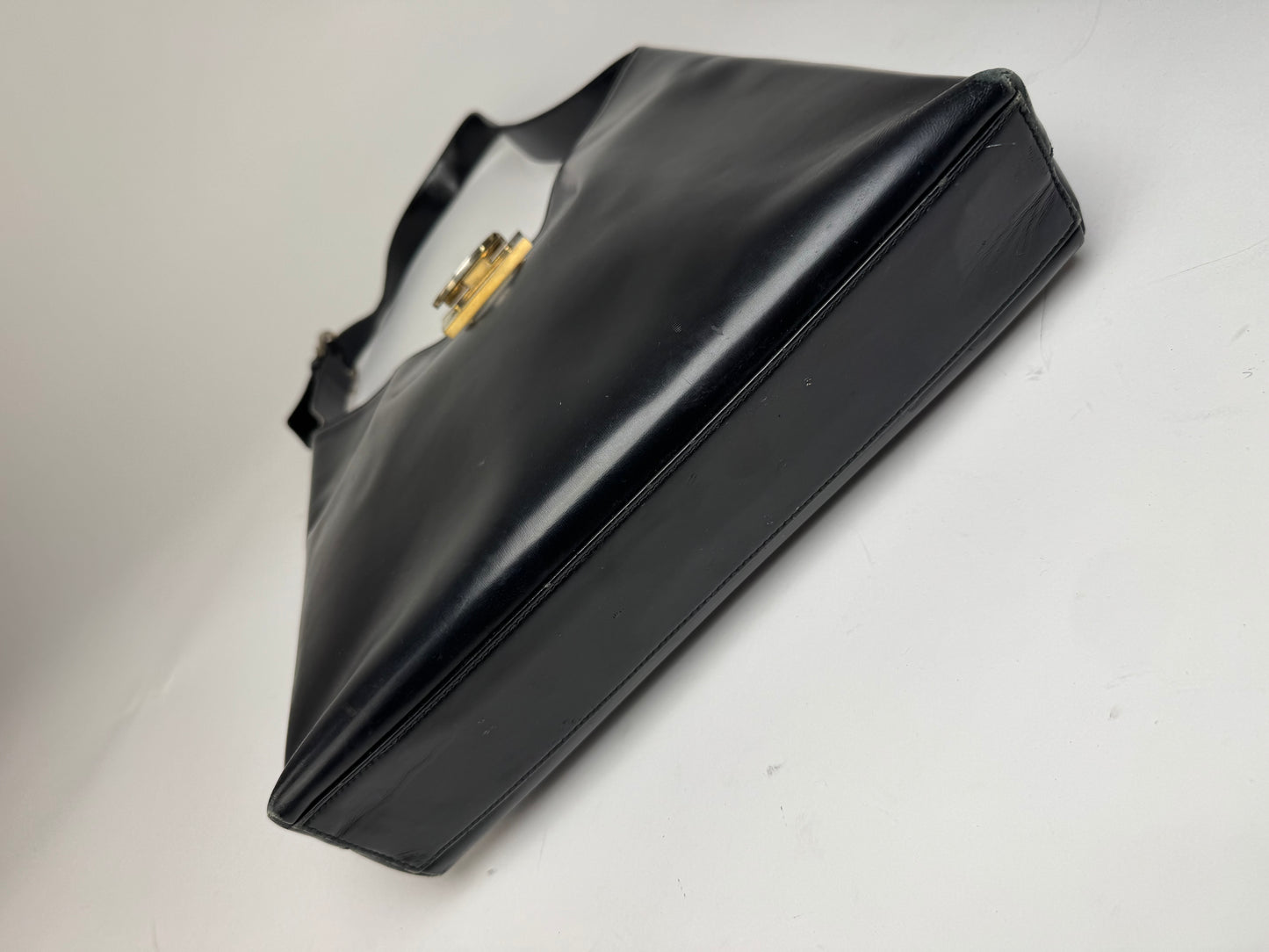 Vintage Salvatore Ferragamo Wanda Leather Handbag Black