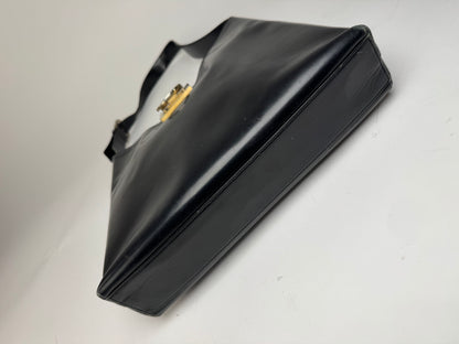 Vintage Salvatore Ferragamo Wanda Leather Handbag Black