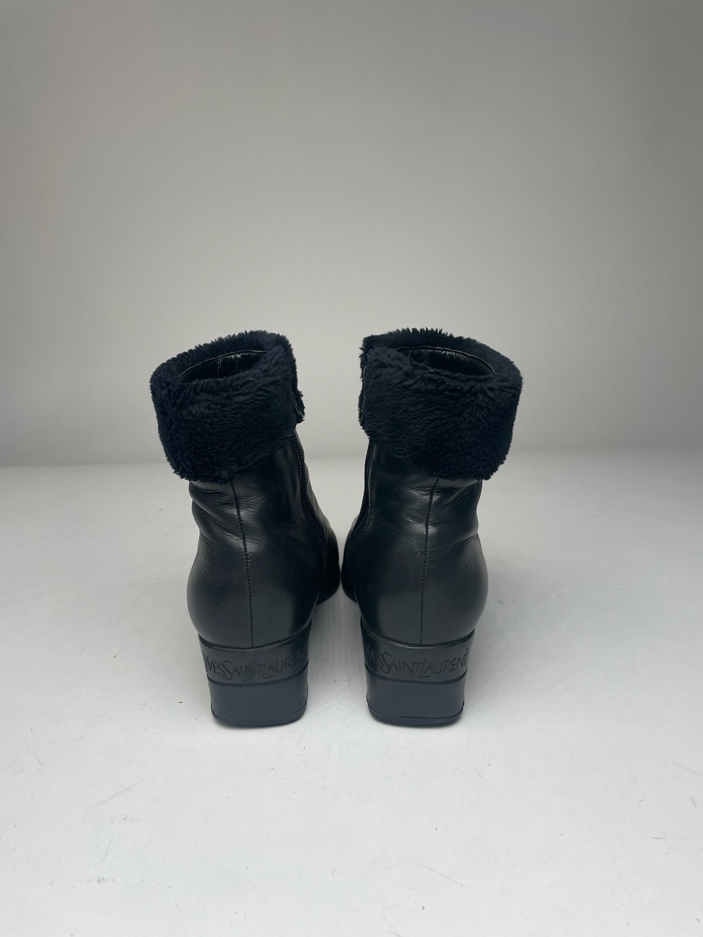 Vintage Yves Saint Laurent Leather Boots black