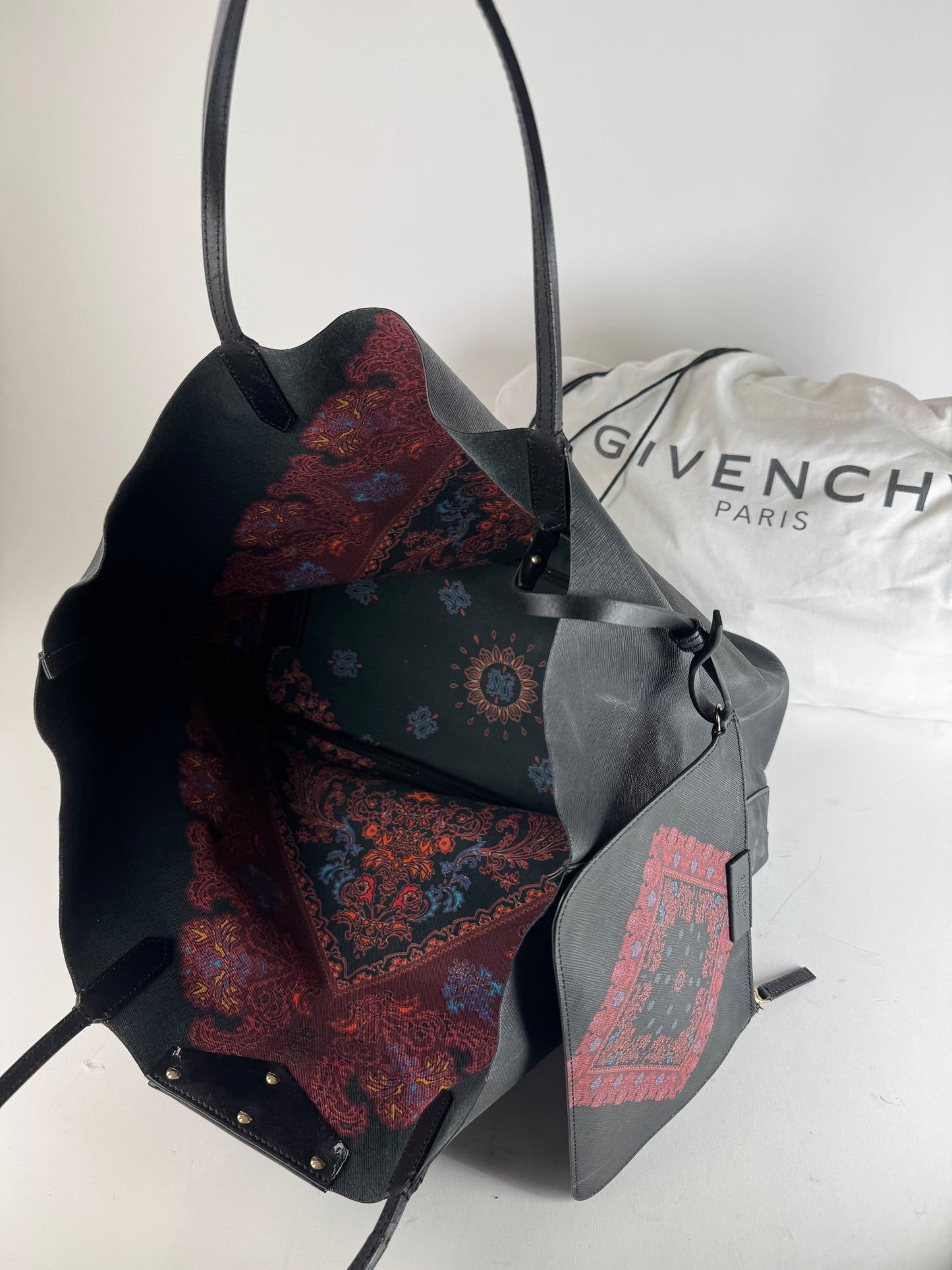 Vintage Givenchy Antigona Leather Tote Bag Black Abstract