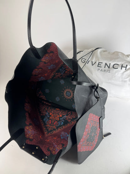 Vintage Givenchy Antigona Leather Tote Bag Black Abstract