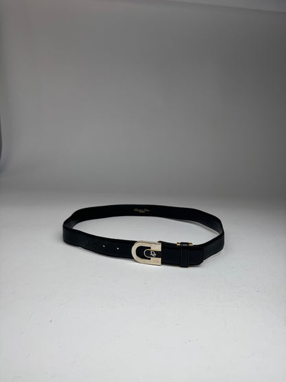 Vintage Dior Leather Belt Black