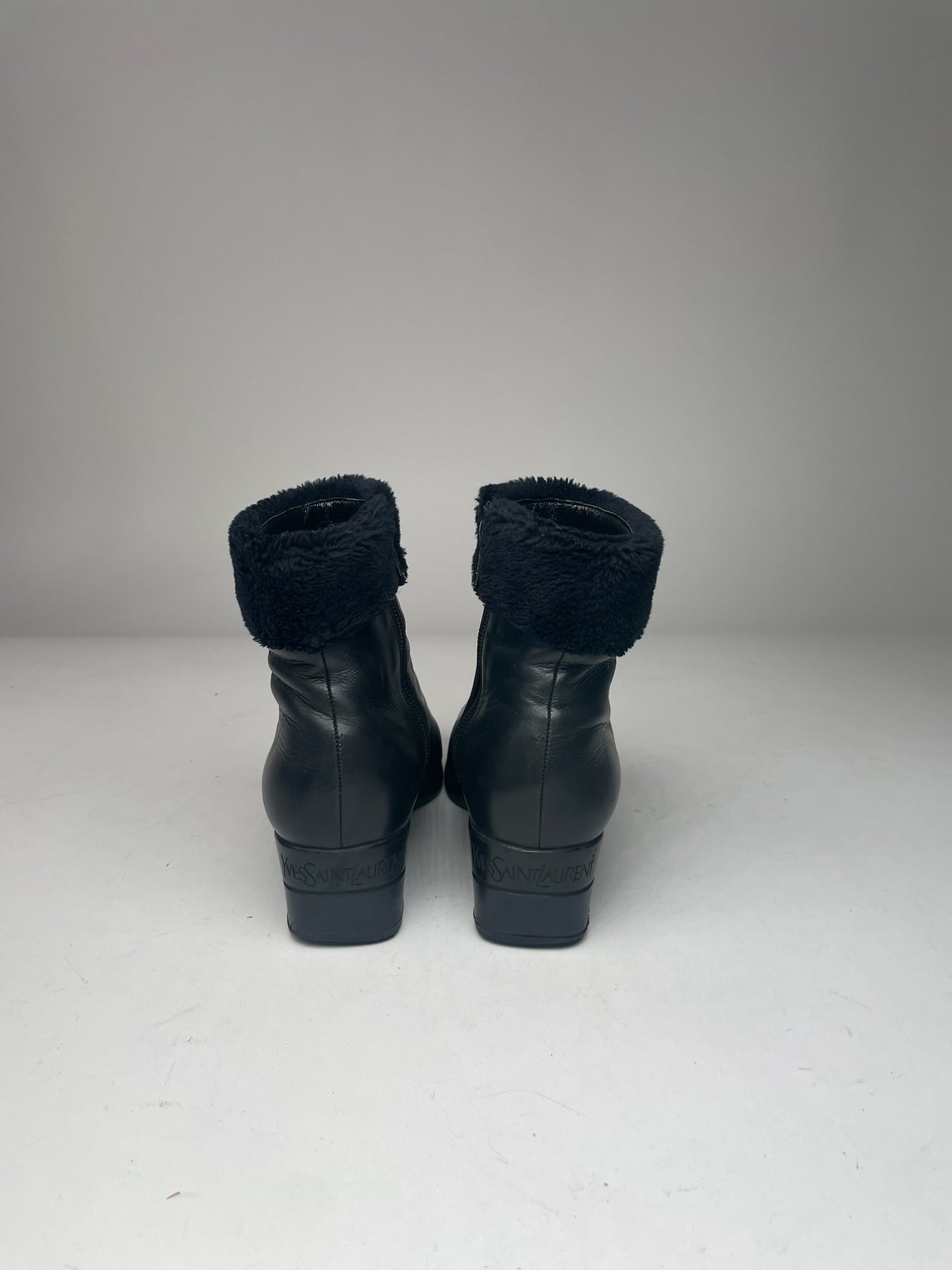 Vintage Yves Saint Laurent Leather Boots black