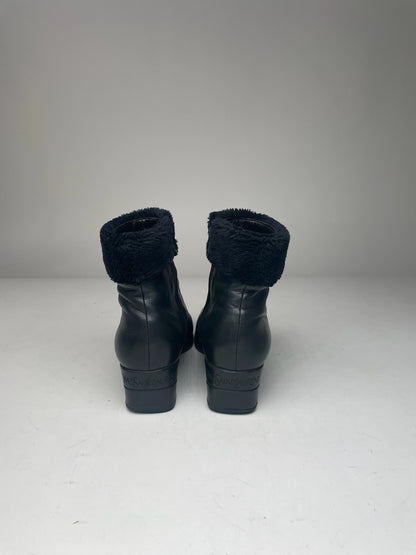 Vintage Yves Saint Laurent Leather Boots black