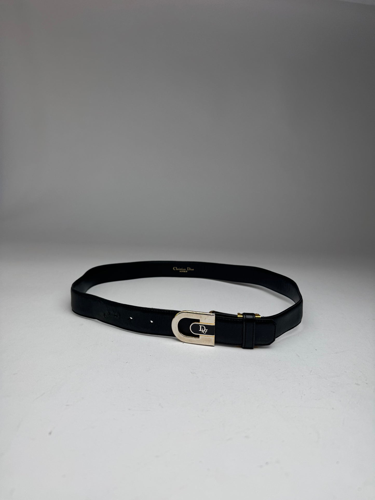 Vintage Dior Leather Belt Black