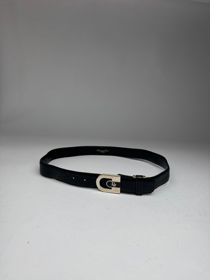 Vintage Dior Leather Belt Black