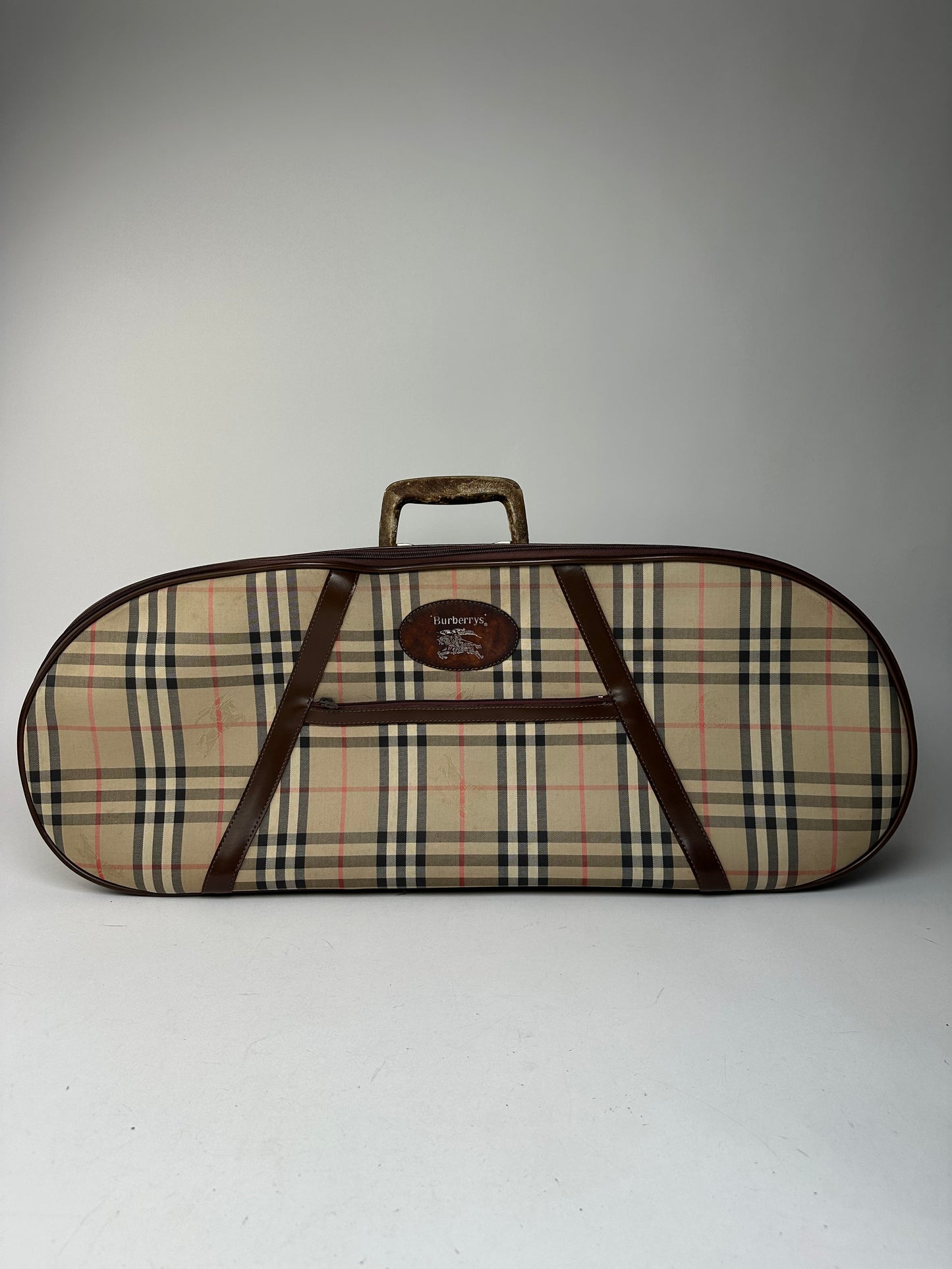 Vintage Burberry Nova Check Travel Bag Beige Brown Black