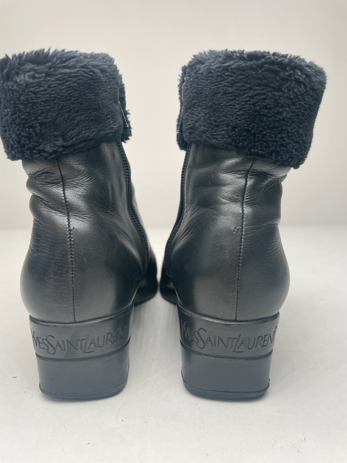 Vintage Yves Saint Laurent Leather Boots black