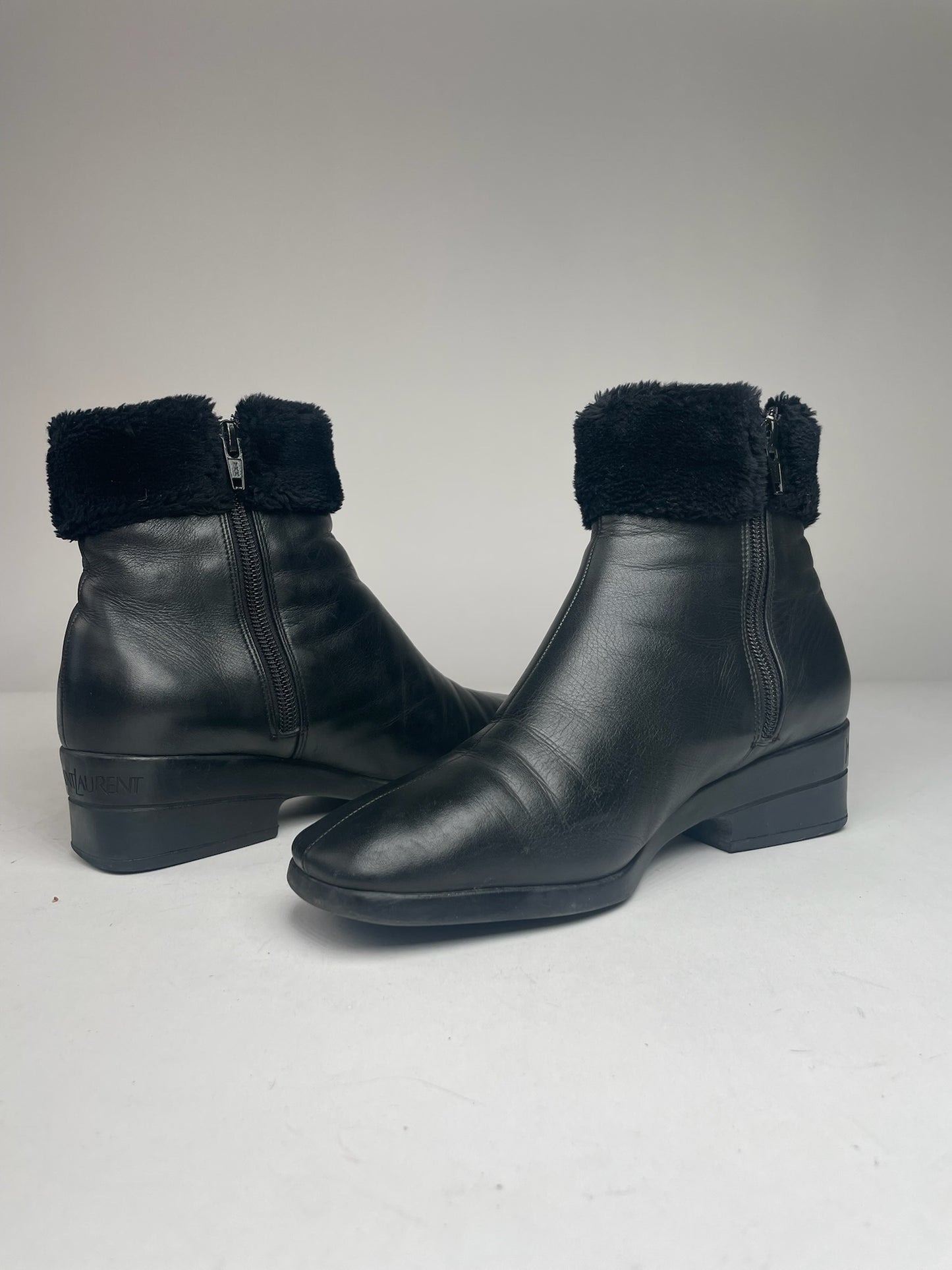 Vintage Yves Saint Laurent Leather Boots black