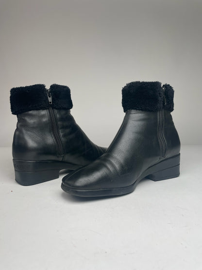 Vintage Yves Saint Laurent Leather Boots black