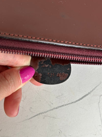 Vintage Gucci Smooth Leather Pouch Burgundy Gold