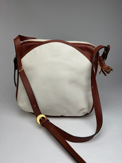 Sac vintage en cuir Bottega Veneta blanc marron