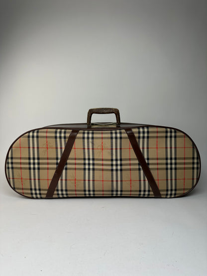 Vintage Burberry Nova Check Travel Bag Beige Brown Black