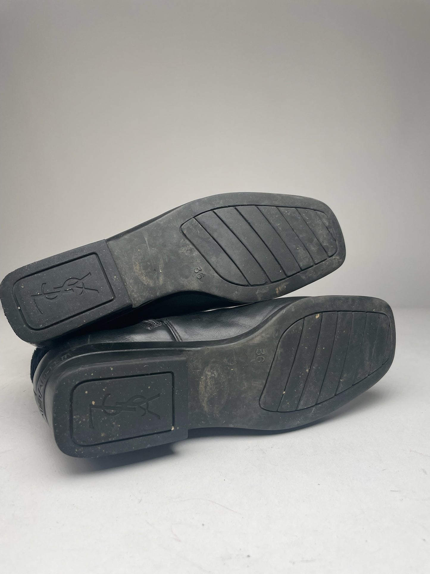 Vintage Yves Saint Laurent Leather Boots black