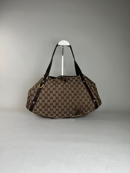Vintage Gucci GG Supreme Shoulder Bag Late 1990s Beige Brown