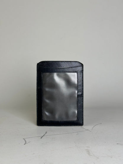 Vintage Celine Leather Card Holder Black Gold