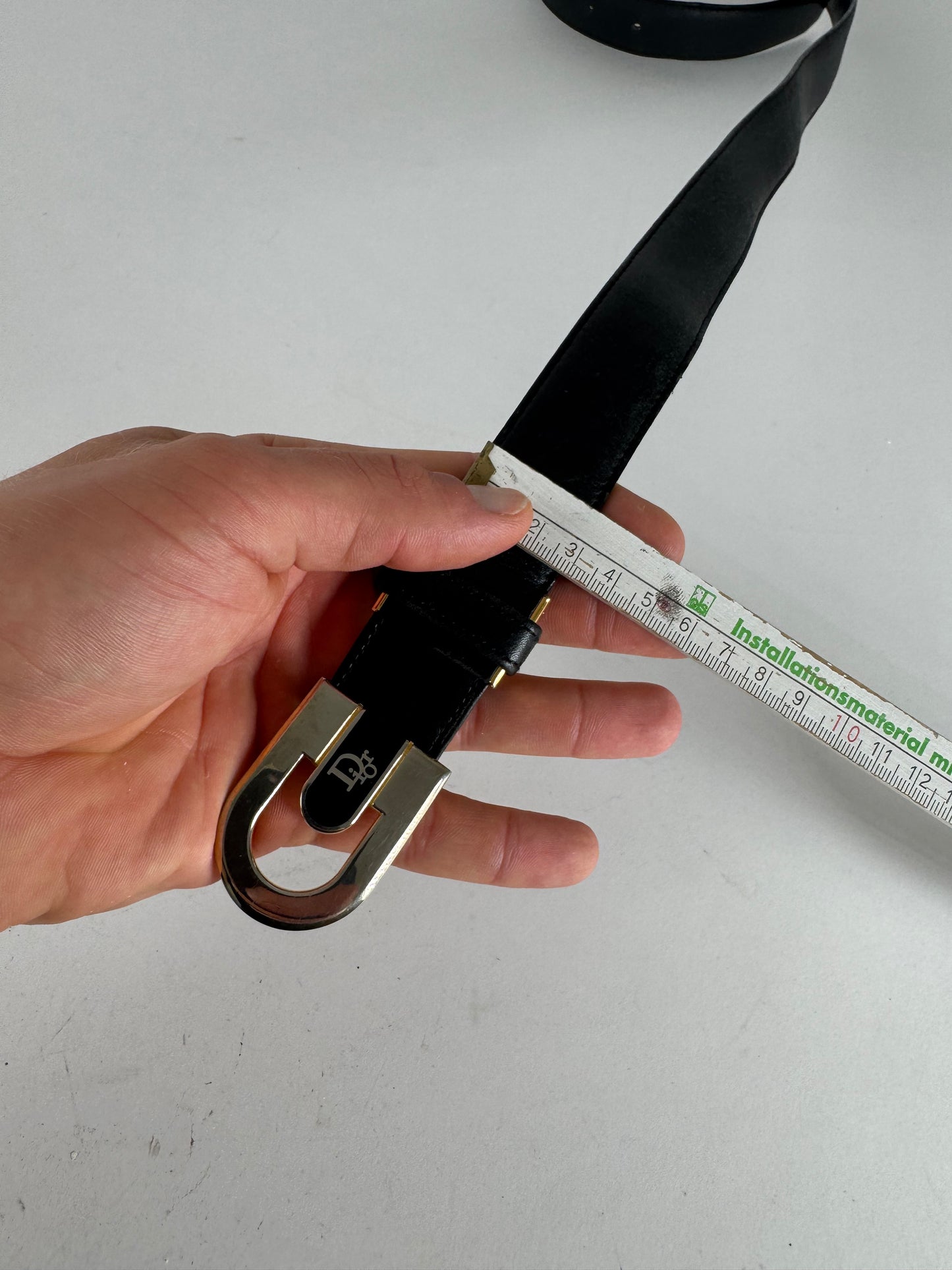 Vintage Dior Leather Belt Black