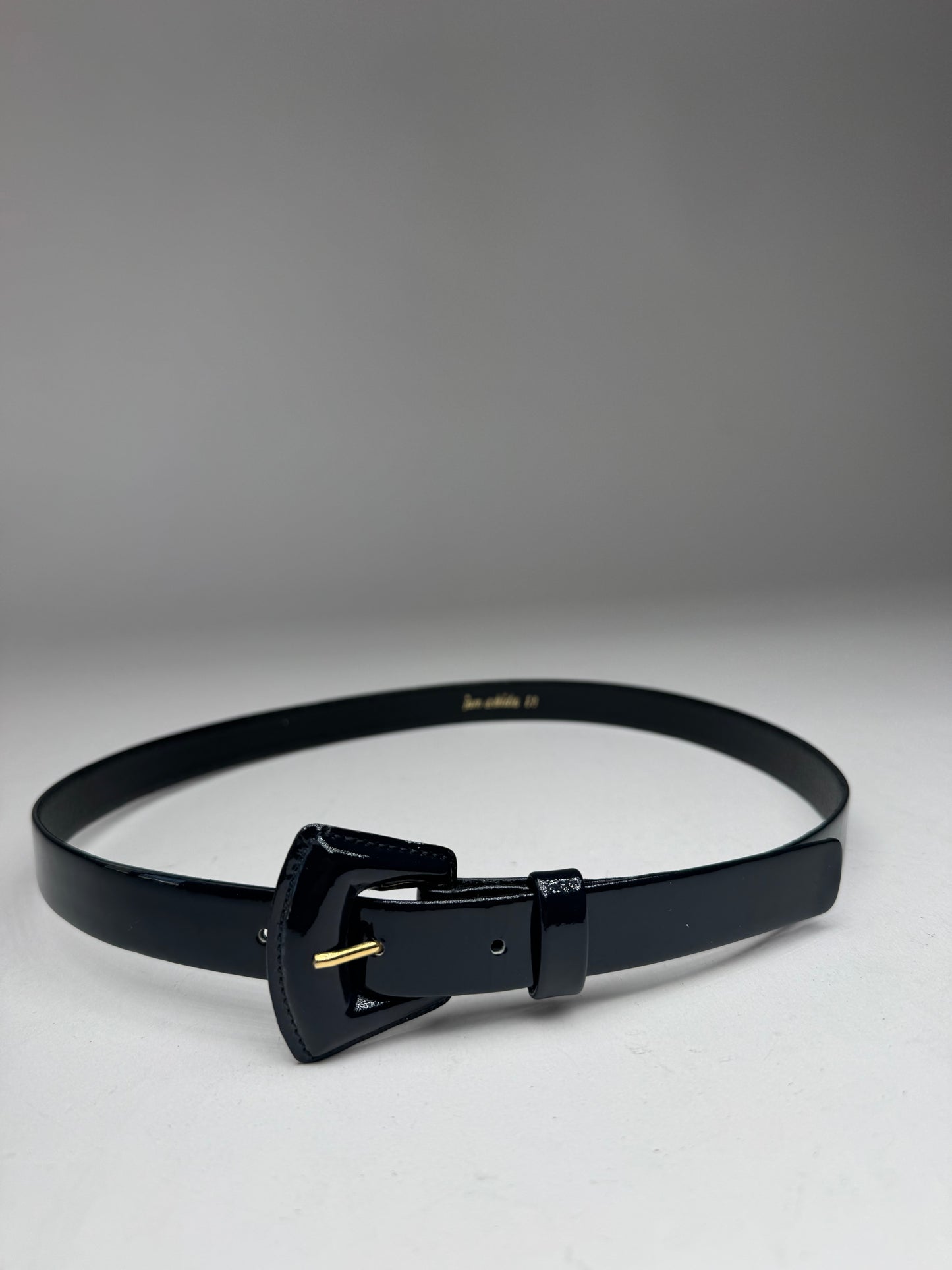 Vintage Iun Ashida Patent Leather Belt black