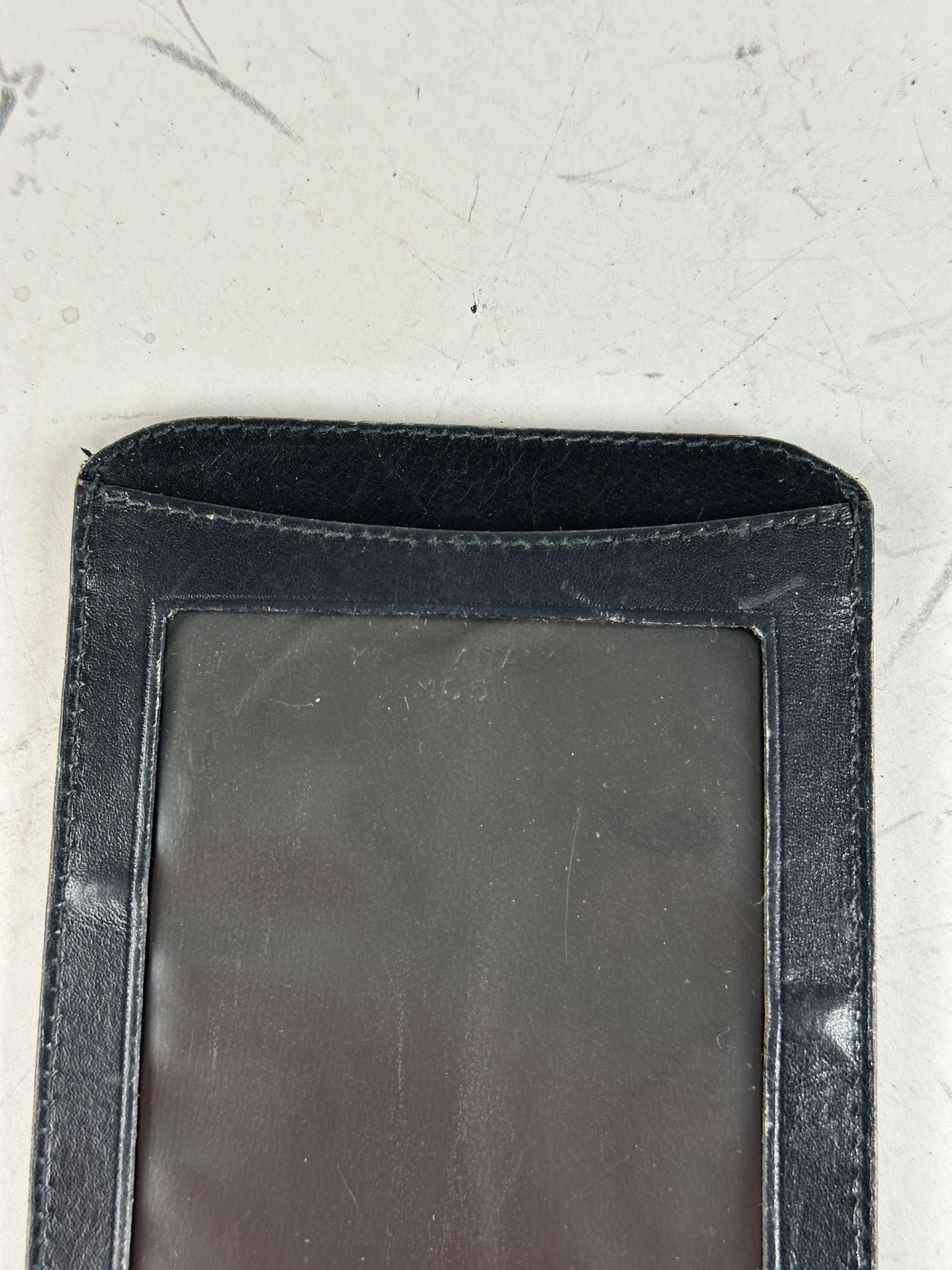 Vintage Celine Leather Card Holder Black Gold
