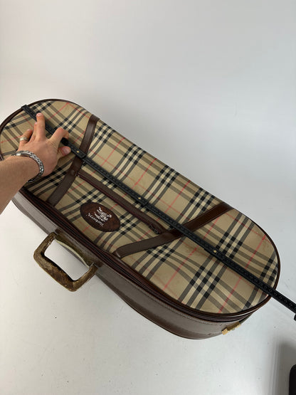 Vintage Burberry Nova Check Travel Bag Beige Brown Black