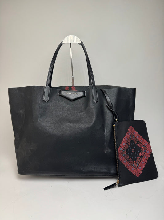 Vintage Givenchy Antigona Leather Tote Bag Black Abstract