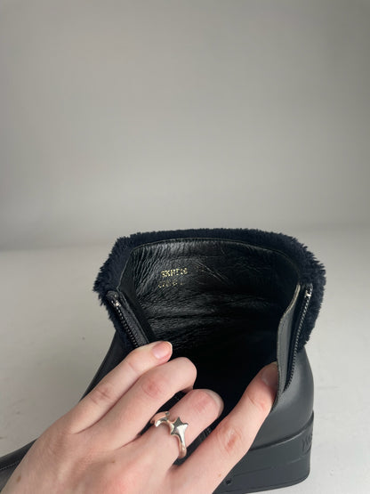 Vintage Yves Saint Laurent Leather Boots black