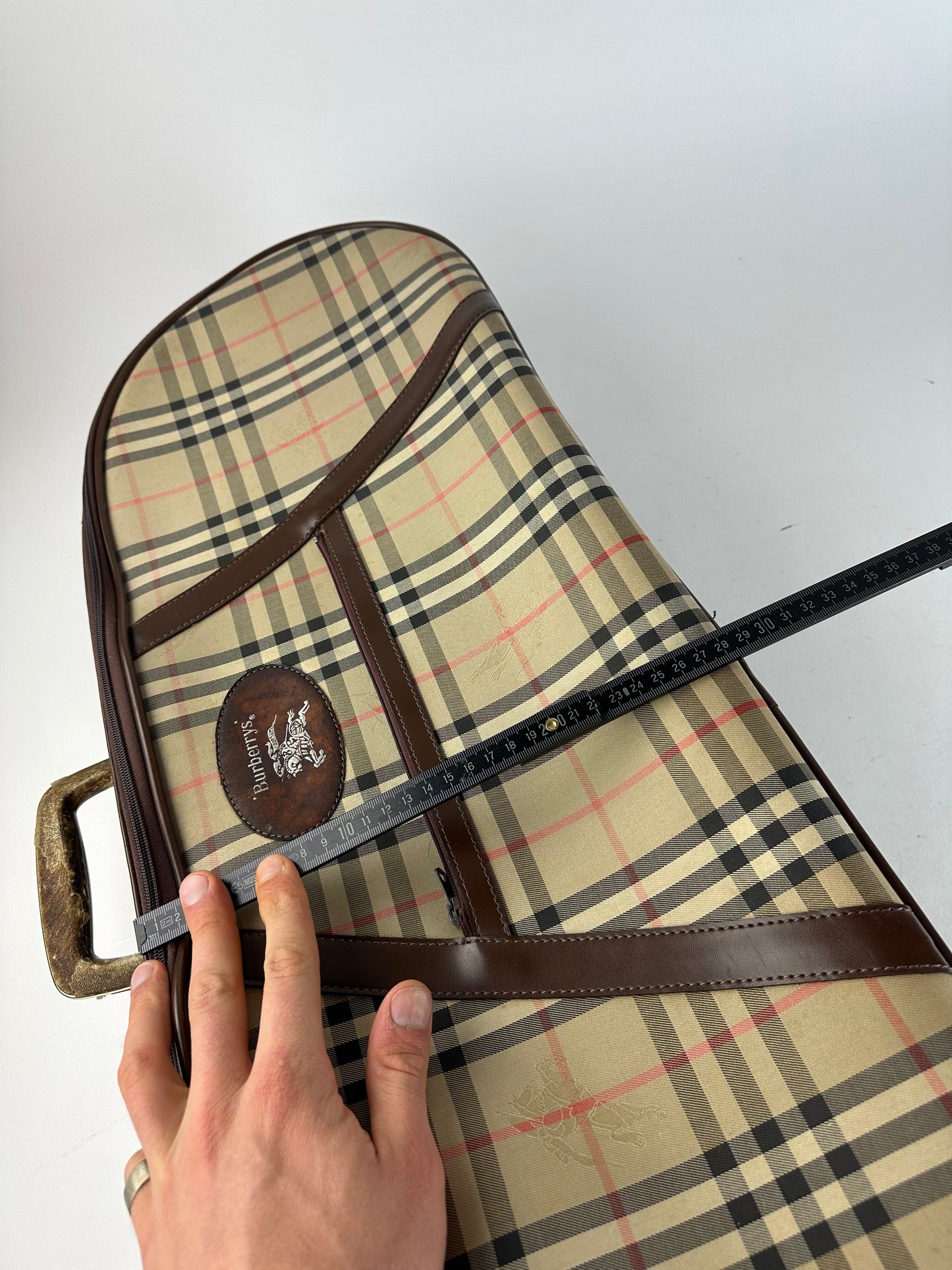 Vintage Burberry Nova Check Travel Bag Beige Brown Black
