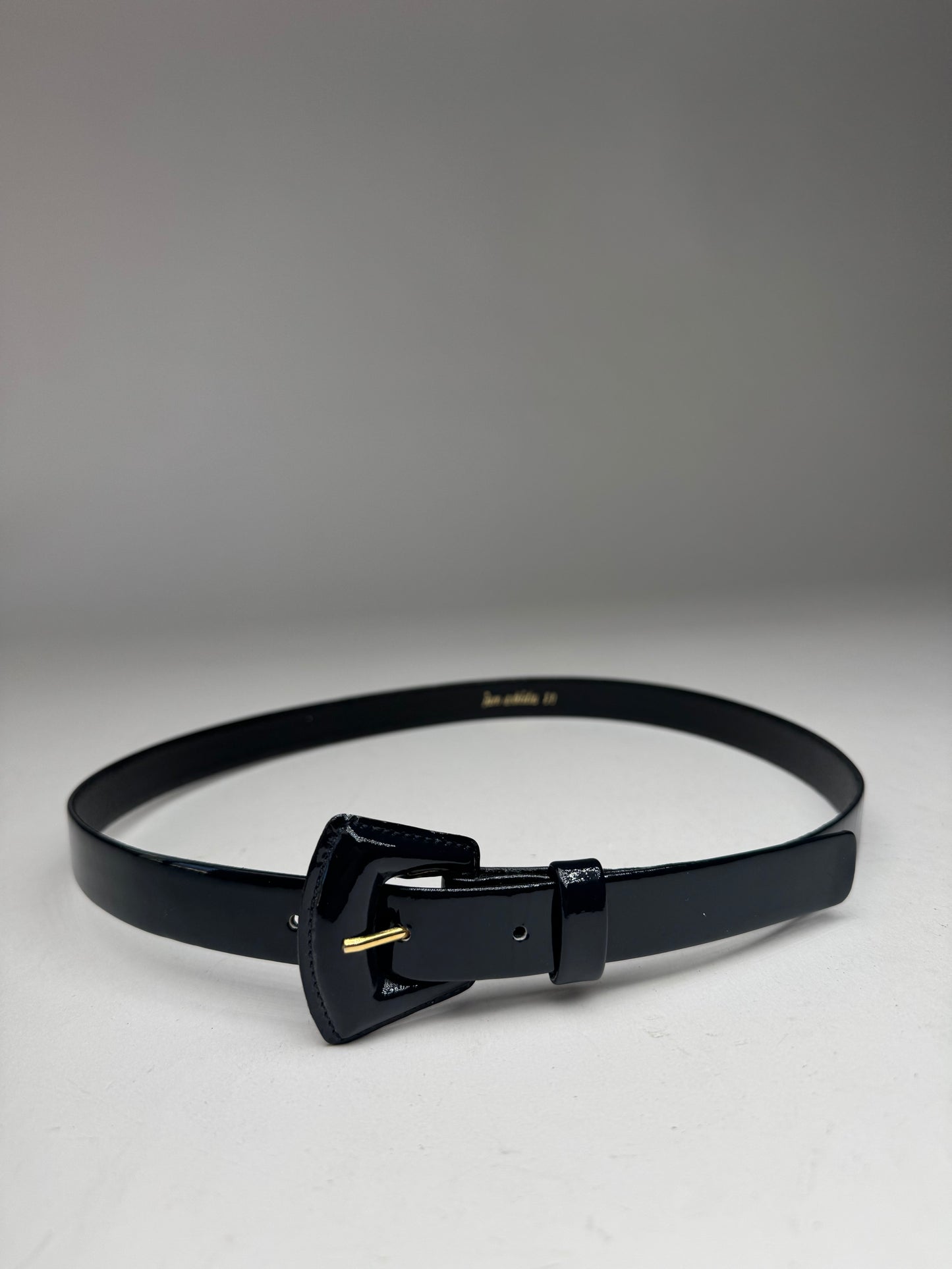 Vintage Iun Ashida Patent Leather Belt black